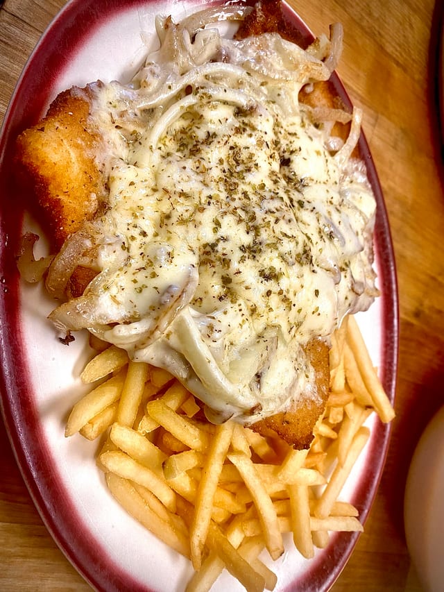 Family Meal: Milanesa Fugazzeta.